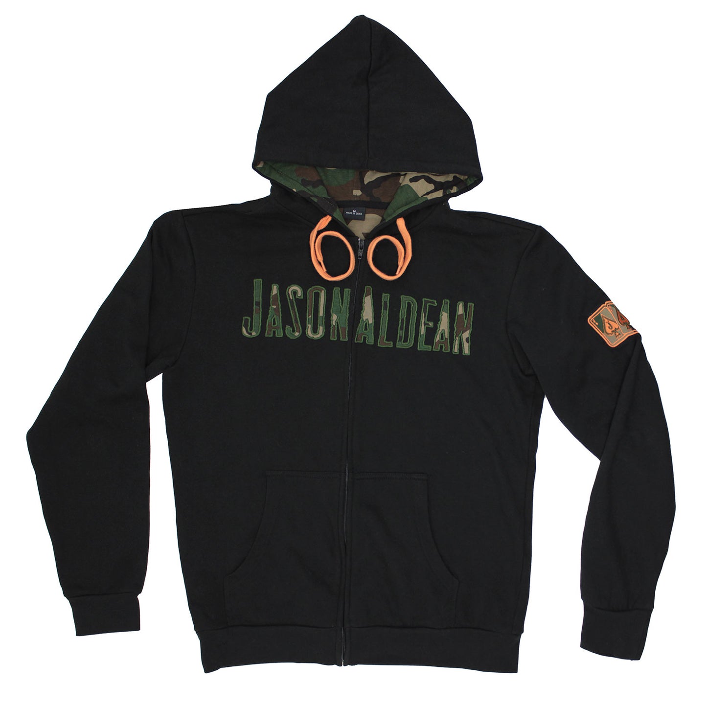 Camouflage Logo Zippered Hooded Sweatshirt