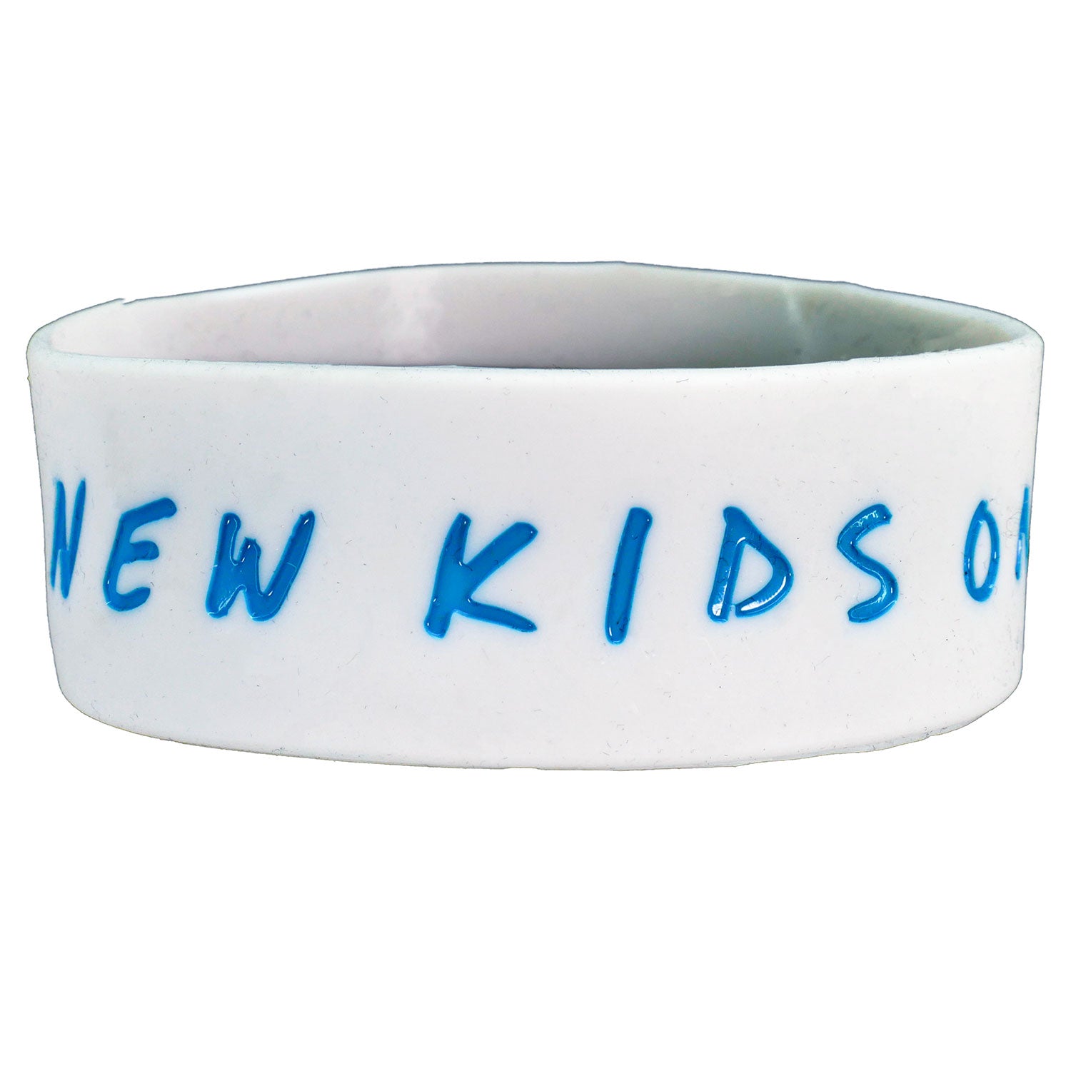 Blue On White Logo Rubber Bracelet