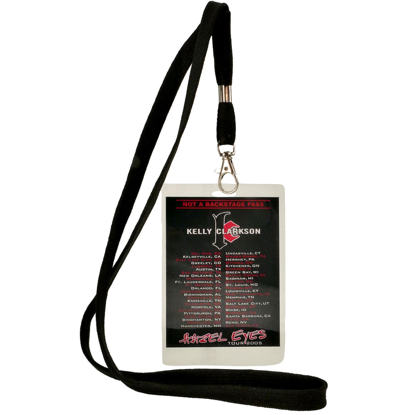 Hazel Eyes Tour 2005 Souvenir Laminate Laminated Backstage Pass