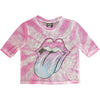 Pink Gradient Tongue Ladies Mesh Crop Top Junior Top