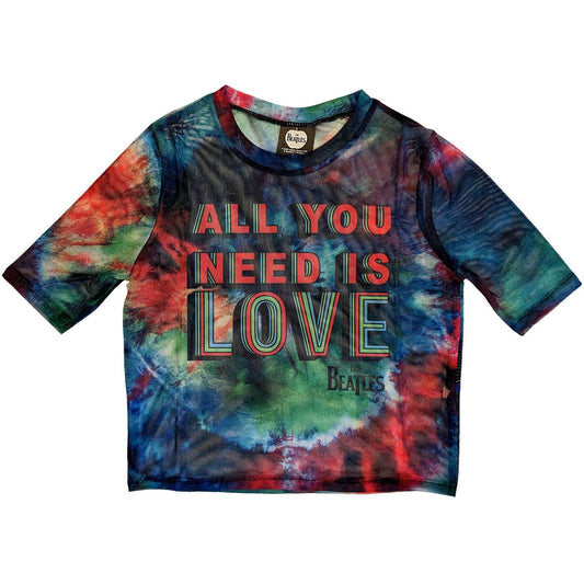 All You Need Is Love Ladies Mesh Crop Top Junior Top