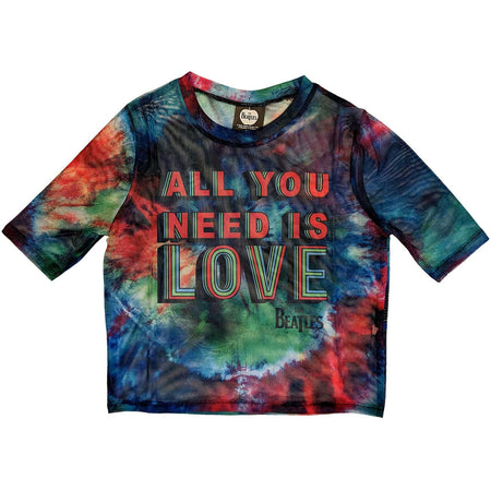 All You Need Is Love Ladies Mesh Crop Top Junior Top
