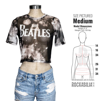 Beatles Drop T Logo Ladies Mesh Crop Top Junior Top Alt 3