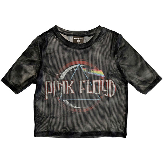 Vintage Dark Side Of The Moon Seal Ladies Mesh Crop Top Junior Top