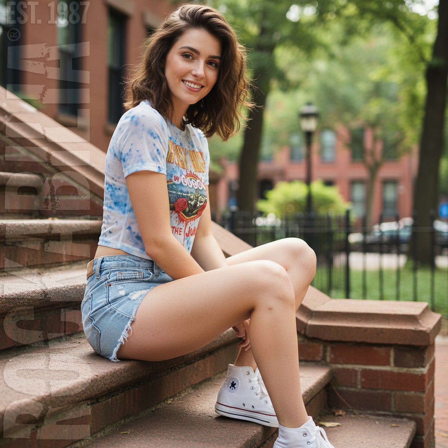 Welcome To The Jungle LV Ladies Mesh Crop Top Junior Top