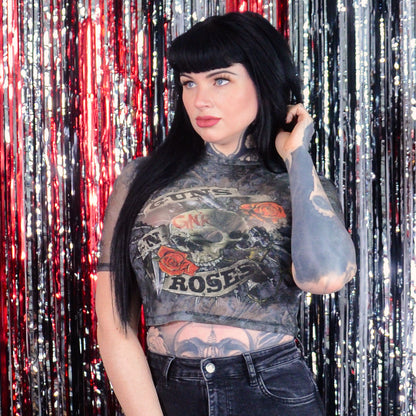 Firepower Ladies Mesh Crop Top Junior Top