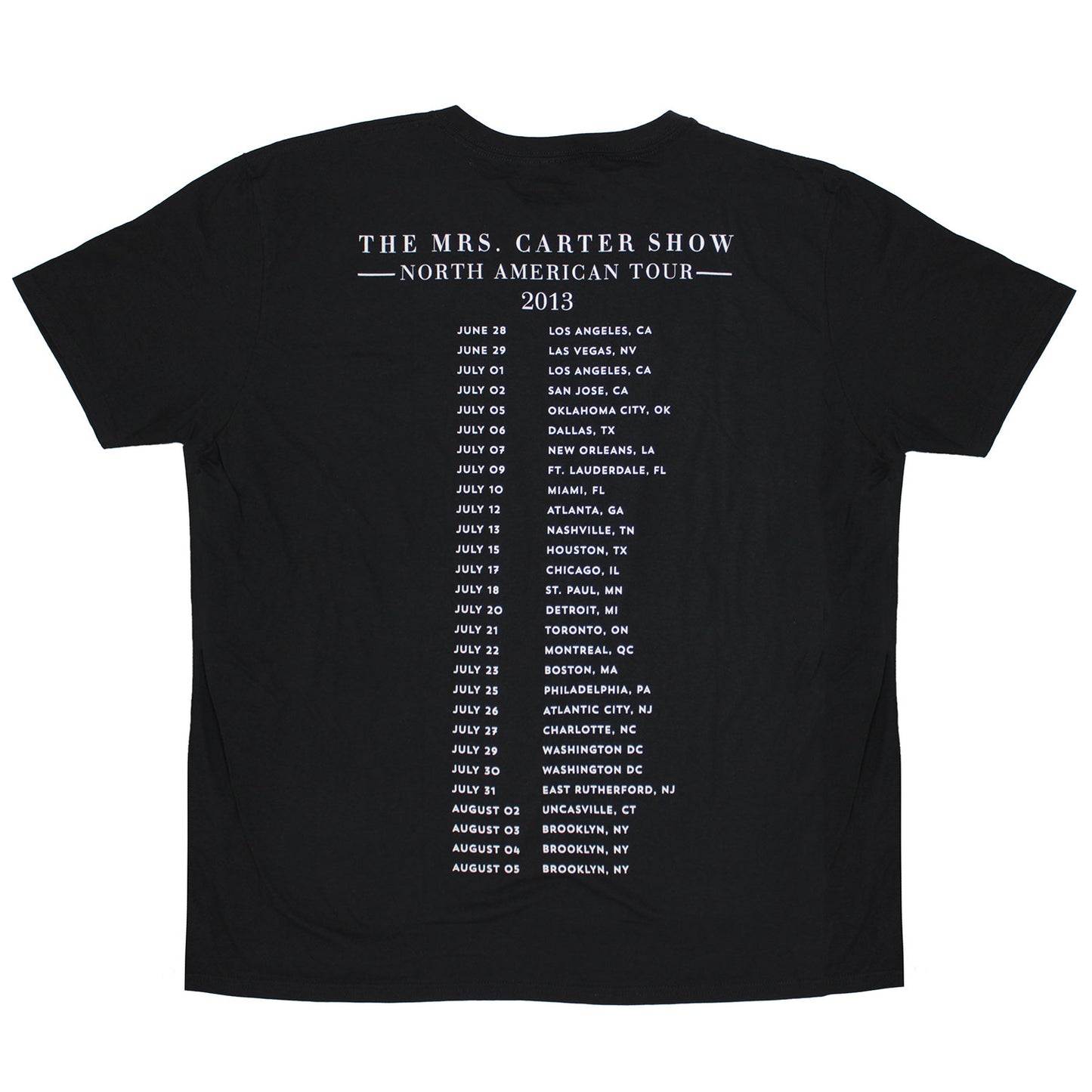 The Mrs. Carter Show 2013 NA Tour Tee T-shirt