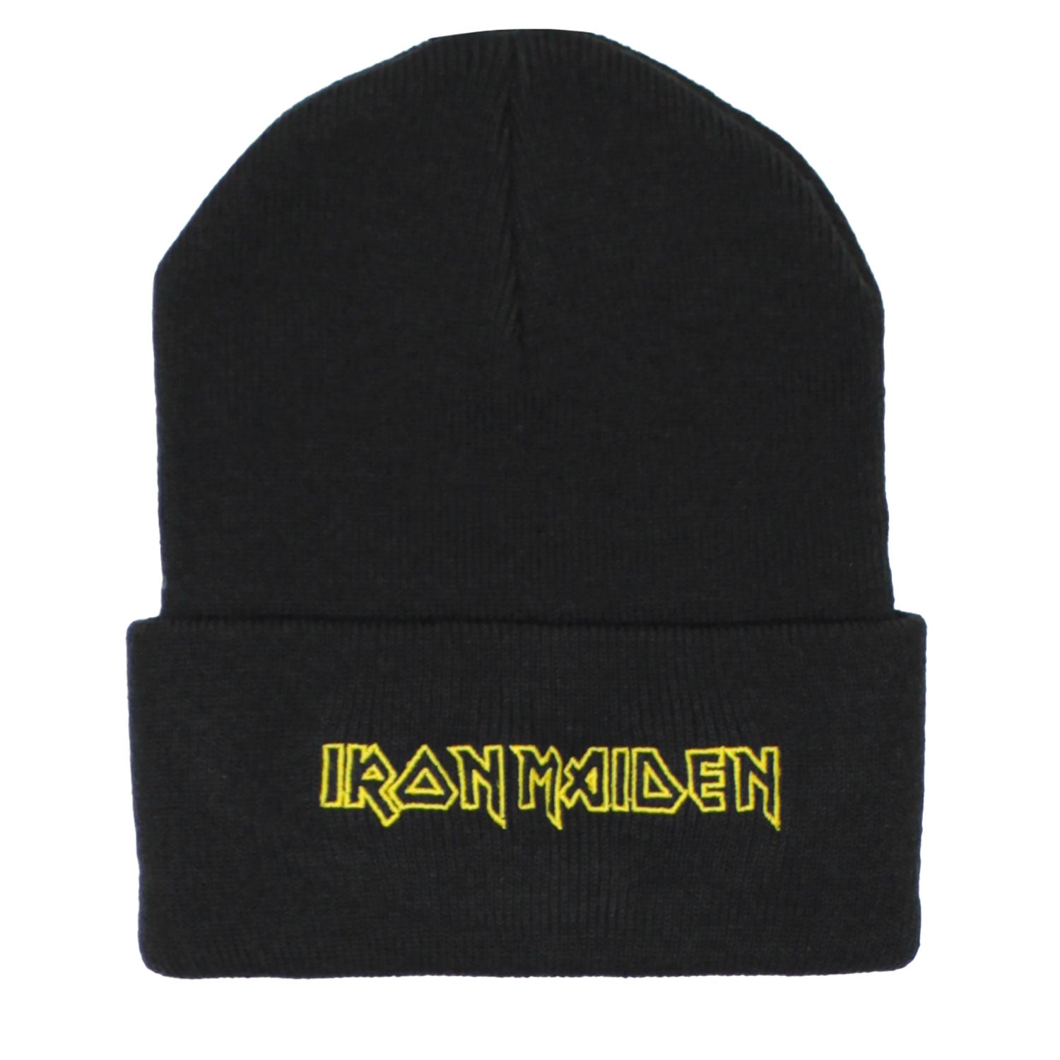 Border Cuff Yellow Outline Logo Embroidered Beanie