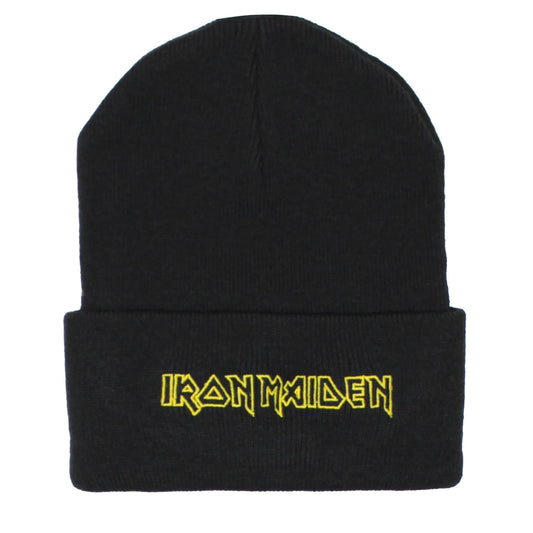 Border Cuff Yellow Outline Logo Embroidered Beanie