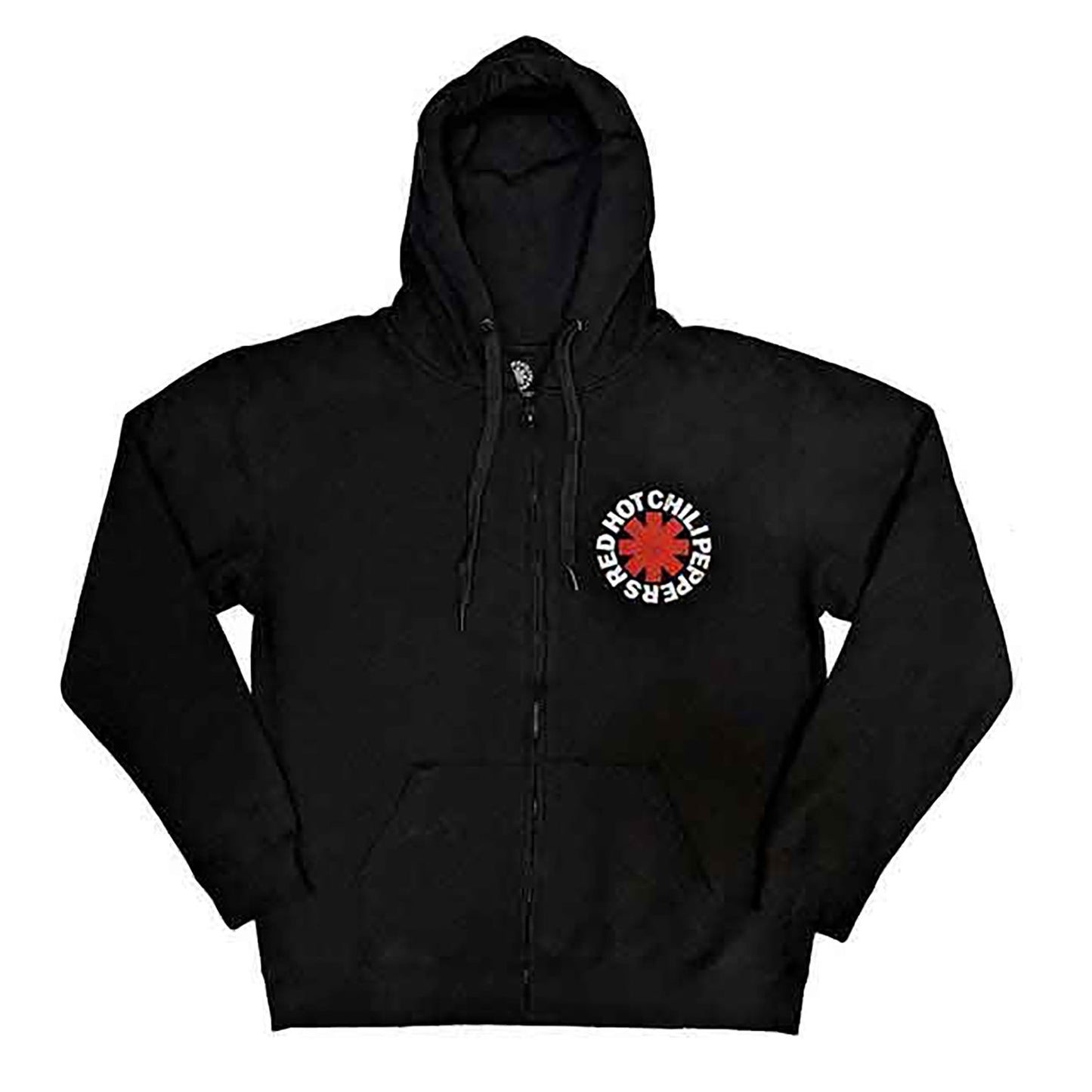 Red Asterisk Zippered Hooded Sweatshirt