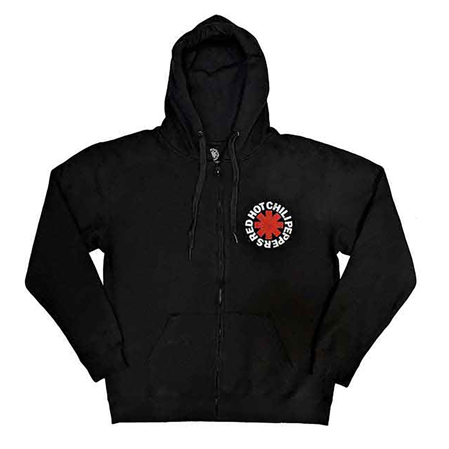 Red Asterisk Zippered Hooded Sweatshirt