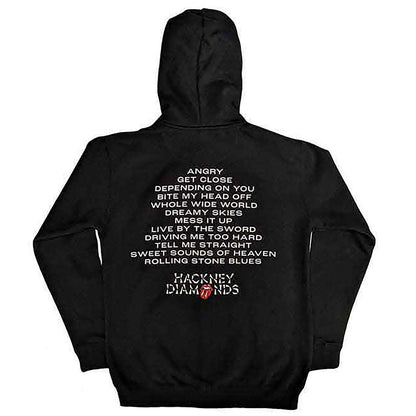 Rolling Stones Hackney Diamonds Tracklist Zippered Hooded Sweatshirt
