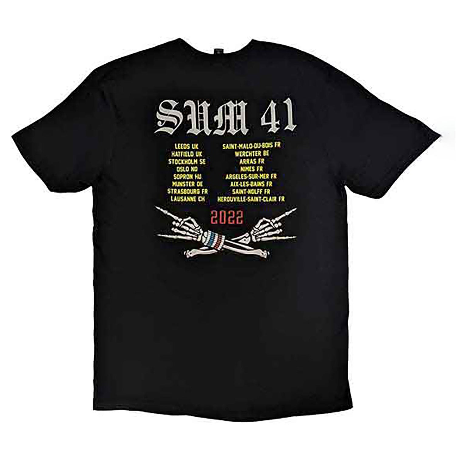 Sum 41 Aknf Skeleton European Tour 2022 T-shirt