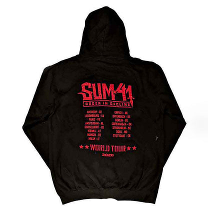 Sum 41 Order In Decline Tour 2020 Zippered Hooded Sweatshirt