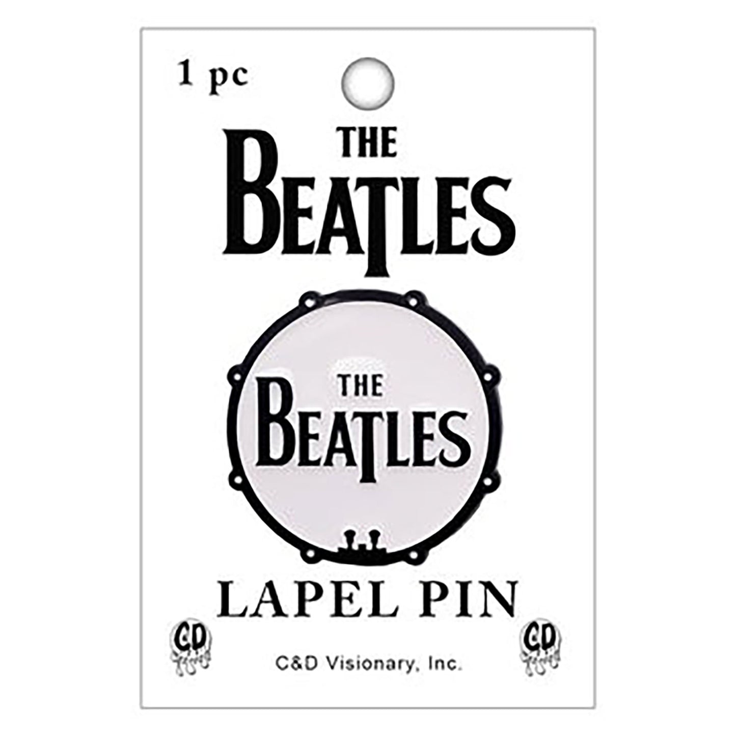 The Beatles Bass Drum Logo Pewter Pin Badge