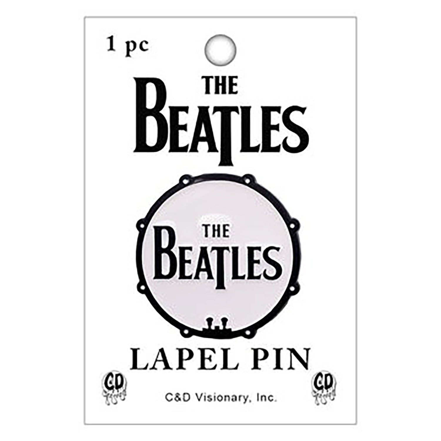 The Beatles Bass Drum Logo Pewter Pin Badge