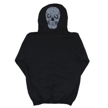 HIM Heartagram Statue With Rays & Skull On Back Of Hood Hooded Sweatshirt