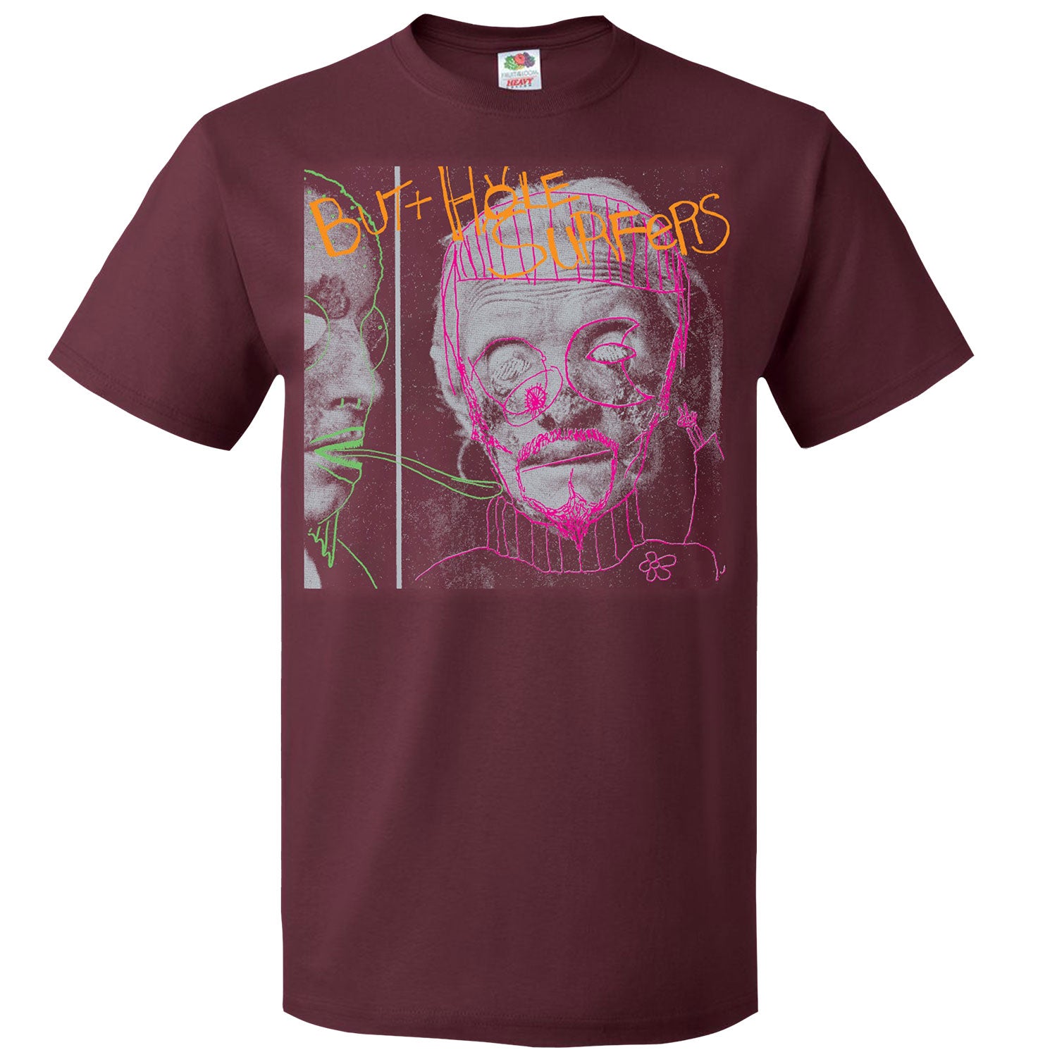 Butthole Surfers Psychic Powerless (Maroon) T-shirt | Butthole
