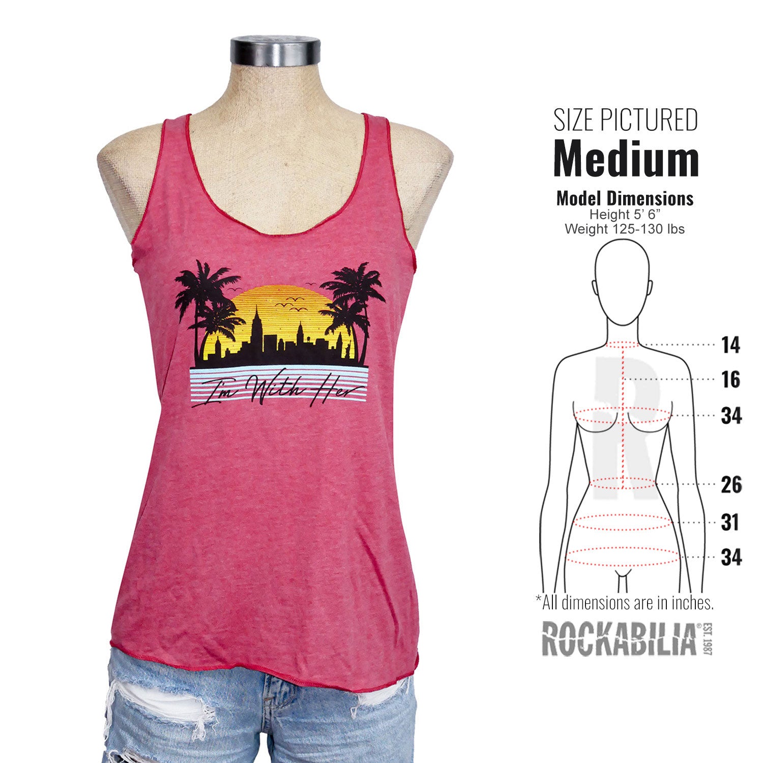 I'm With Her Sunset Tank Junior Top Alt 3