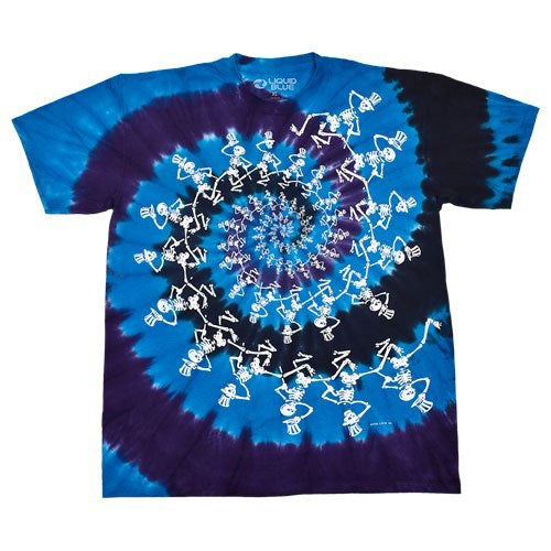 Grateful Dead Spiral Skeletons Tie Dye T-shirt Front
