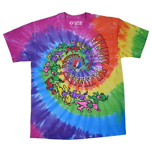 Grateful Dead Spiral Trippy Bears Tie Dye T-shirt Front