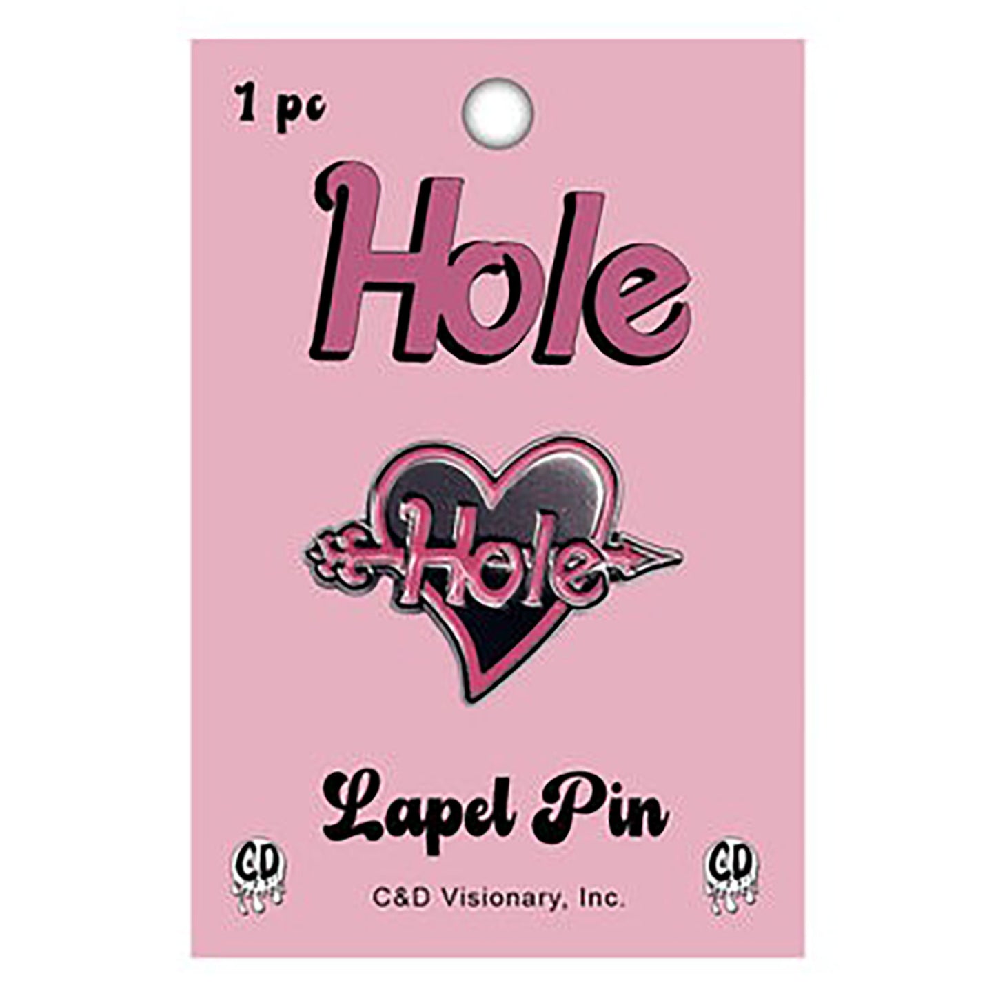 Hole Heart Logo Pewter Pin Badge