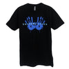 Hands (Blue Print) Black T-shirt