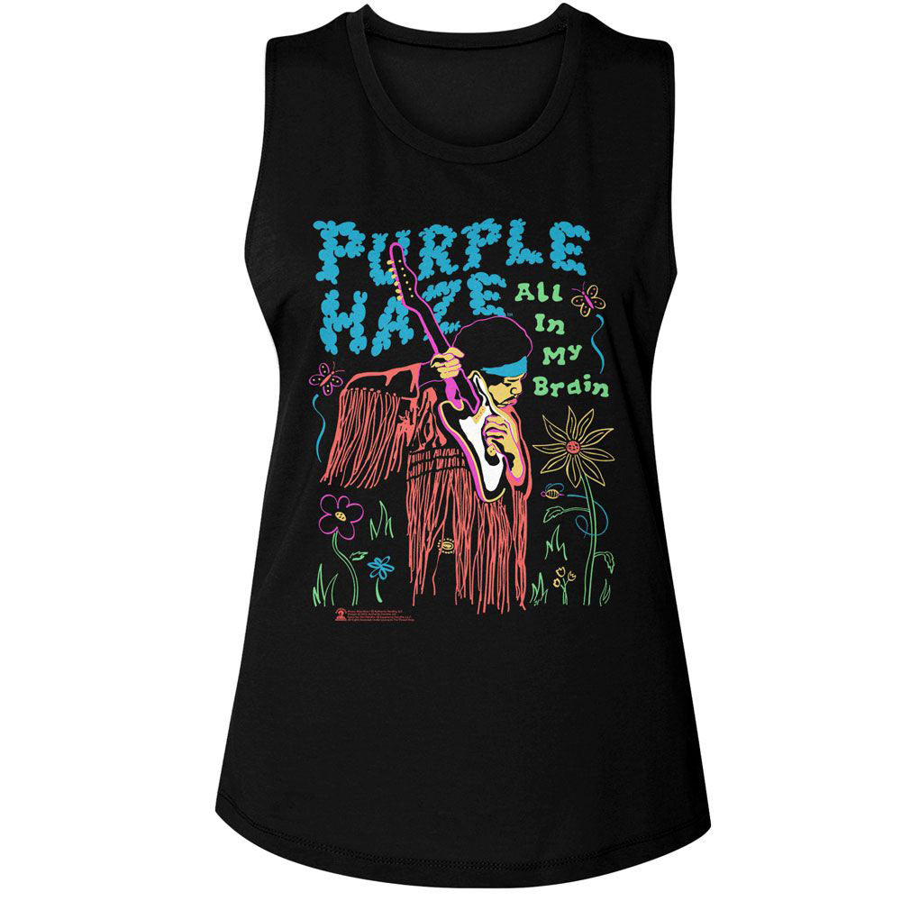 Jimi Hendrix All In My Brain Womens Tank Front