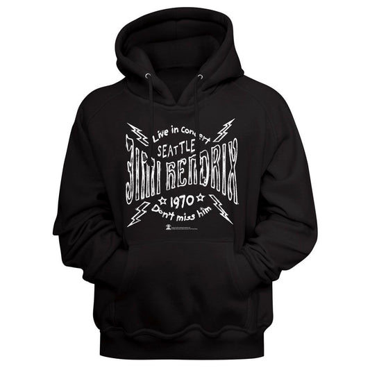 Jimi Hendrix Jimi Hendrix Seattle 70 Lightning Hooded Sweatshirt
