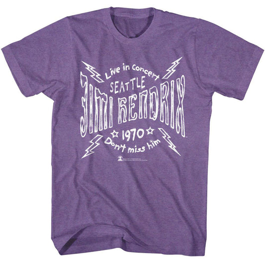 Jimi Hendrix Seattle 70 Lightning T-shirt