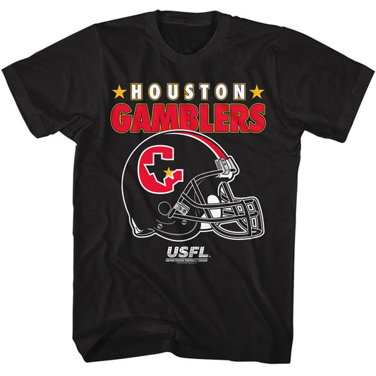 Usfl Gamblers Helmet And Stars T-shirt