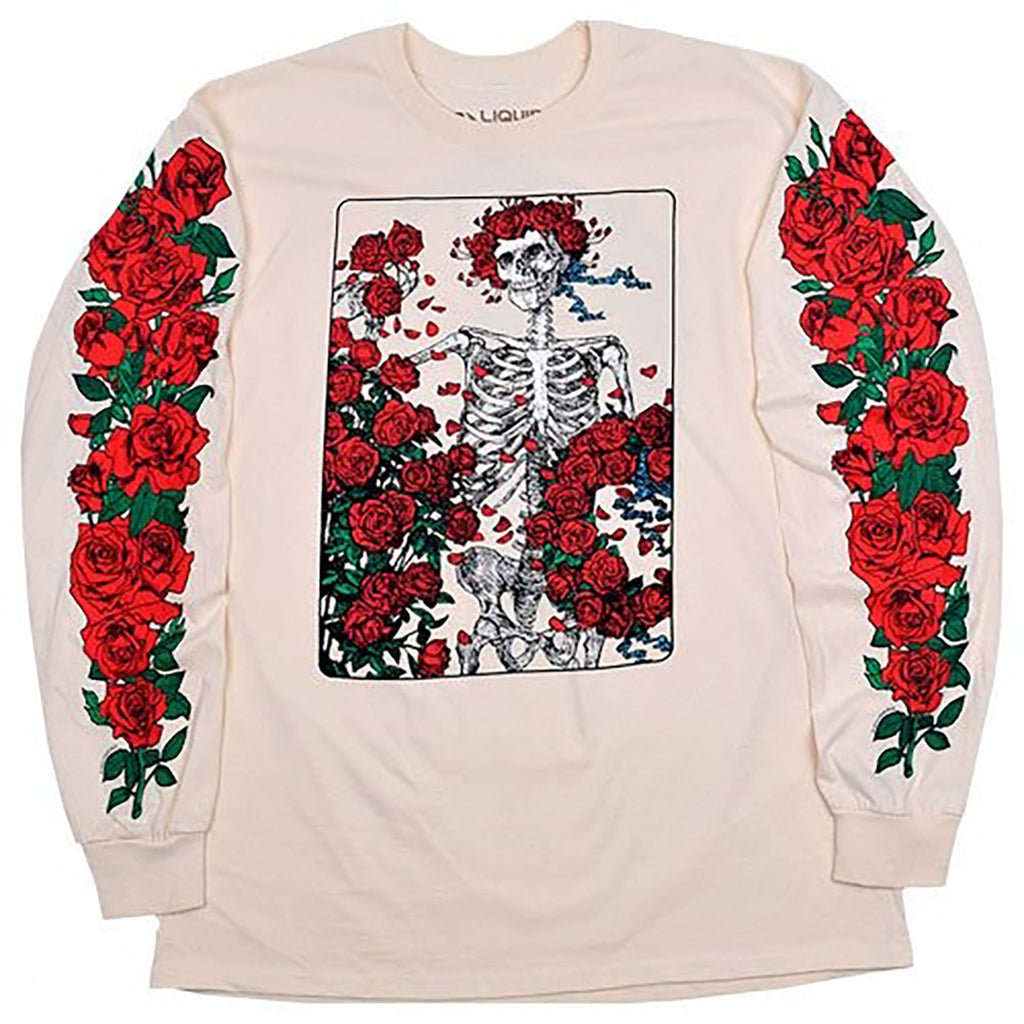 Grateful Dead Woodcut Wheel Roses Long Sleeve 452513 | Rockabilia Merch ...
