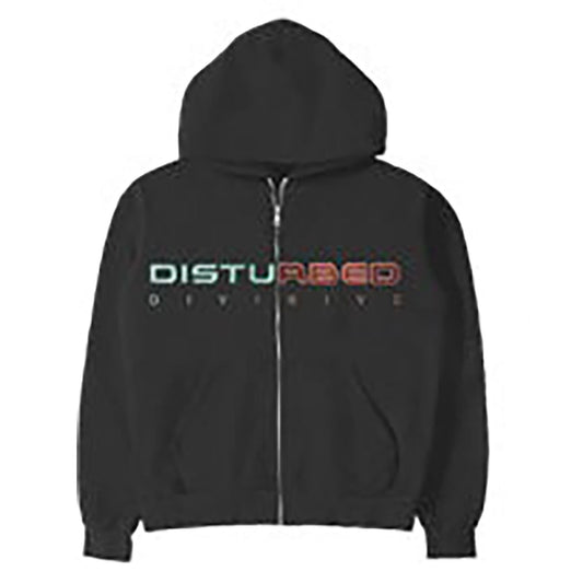 Disturbed Divisive Zippered Hooded Sweatshirt Front