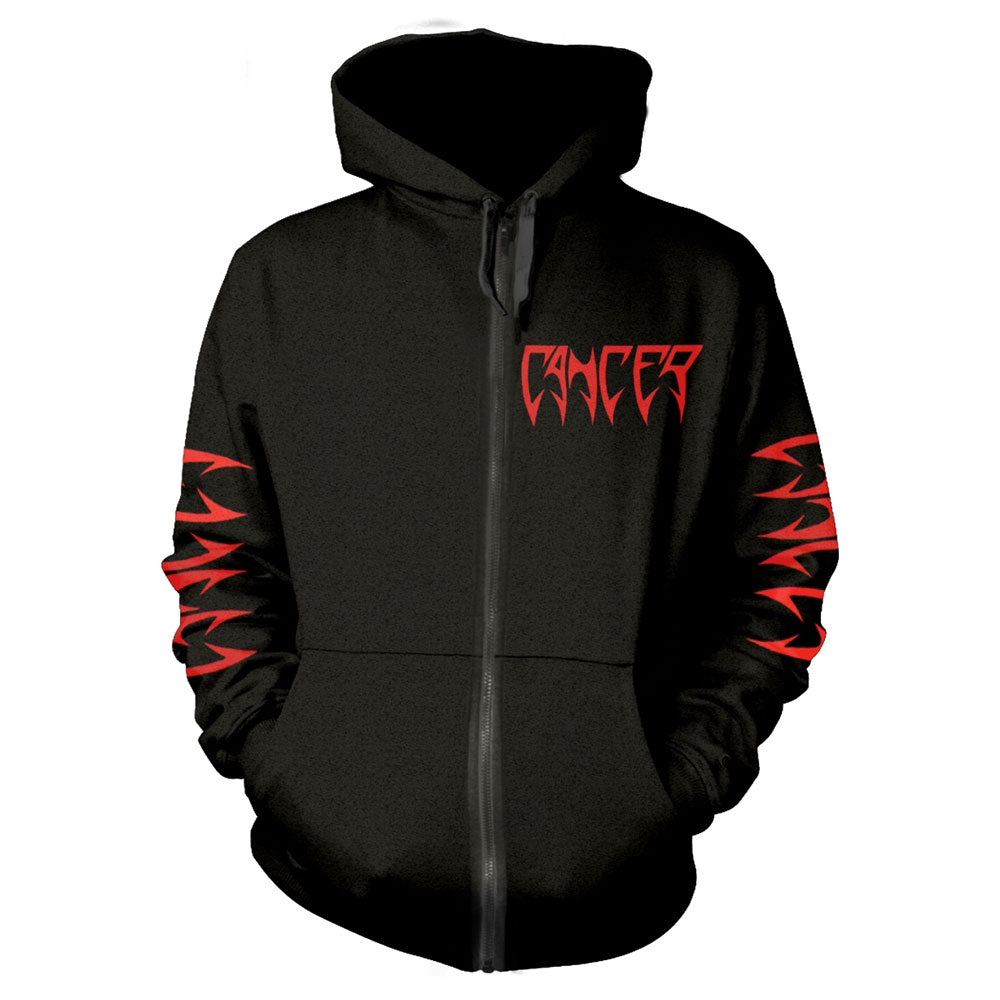 Cancer Death Shall Rise (black) Zippered Hooded Sweatshirt
