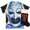 INK x Terrifier T-shirt & Xmas Stocking Bundle (Rockabilia Exclusive) Sublimation T-shirt