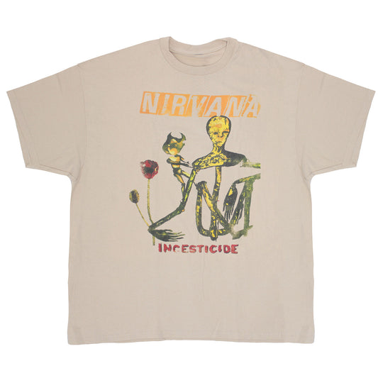 Nirvana Incesticide on Tan T-shirt