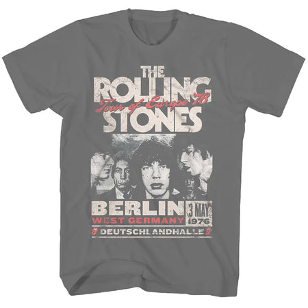 1976 Tour Of Europe On Charcoal T-shirt
