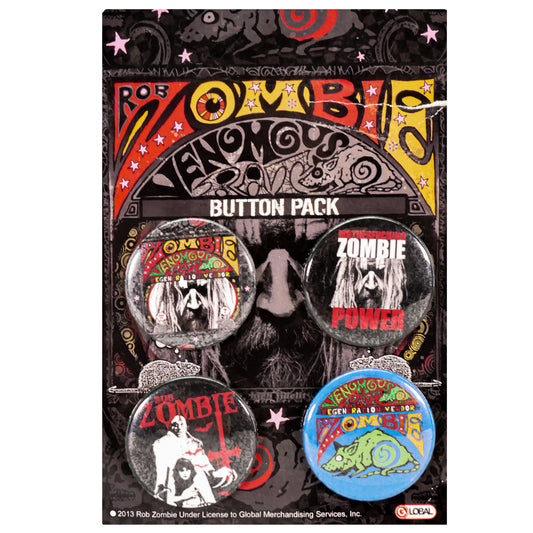 Rob Zombie 4 Piece Button Pack Collector Items