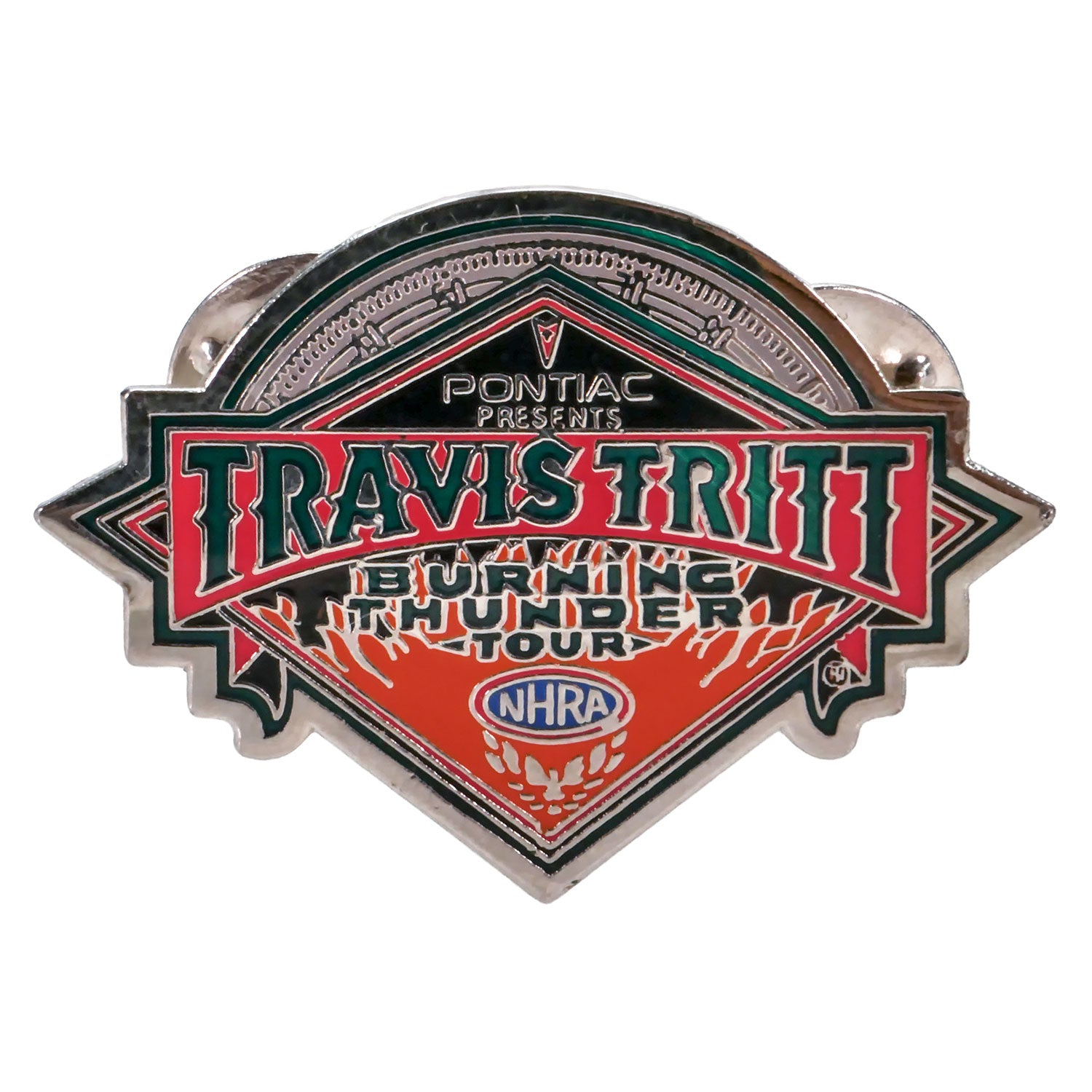 Travis Tritt Pontiac Presents Burning Thunder Tour NHRA Pewter Pin Badge