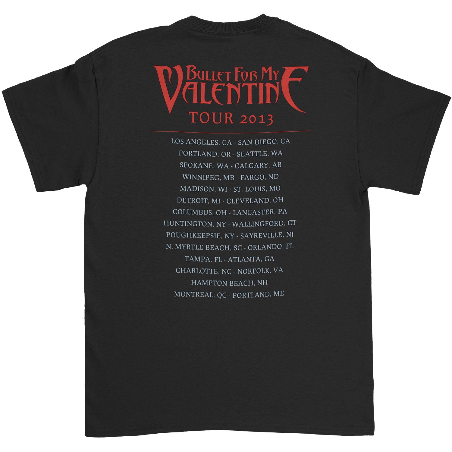 Bullet For My Valentine Temper Temper Tour 2013 T-shirt