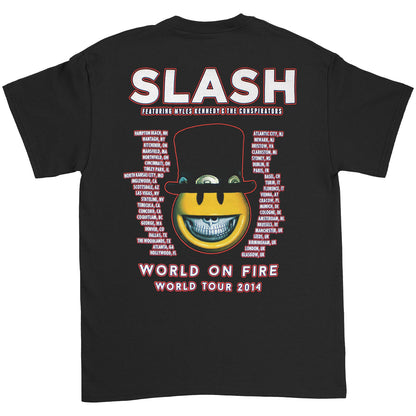 Slash World On Fire World Tour 2014 Hampton Beach,NH - Glasgow, UK Slim Fit T-shirt