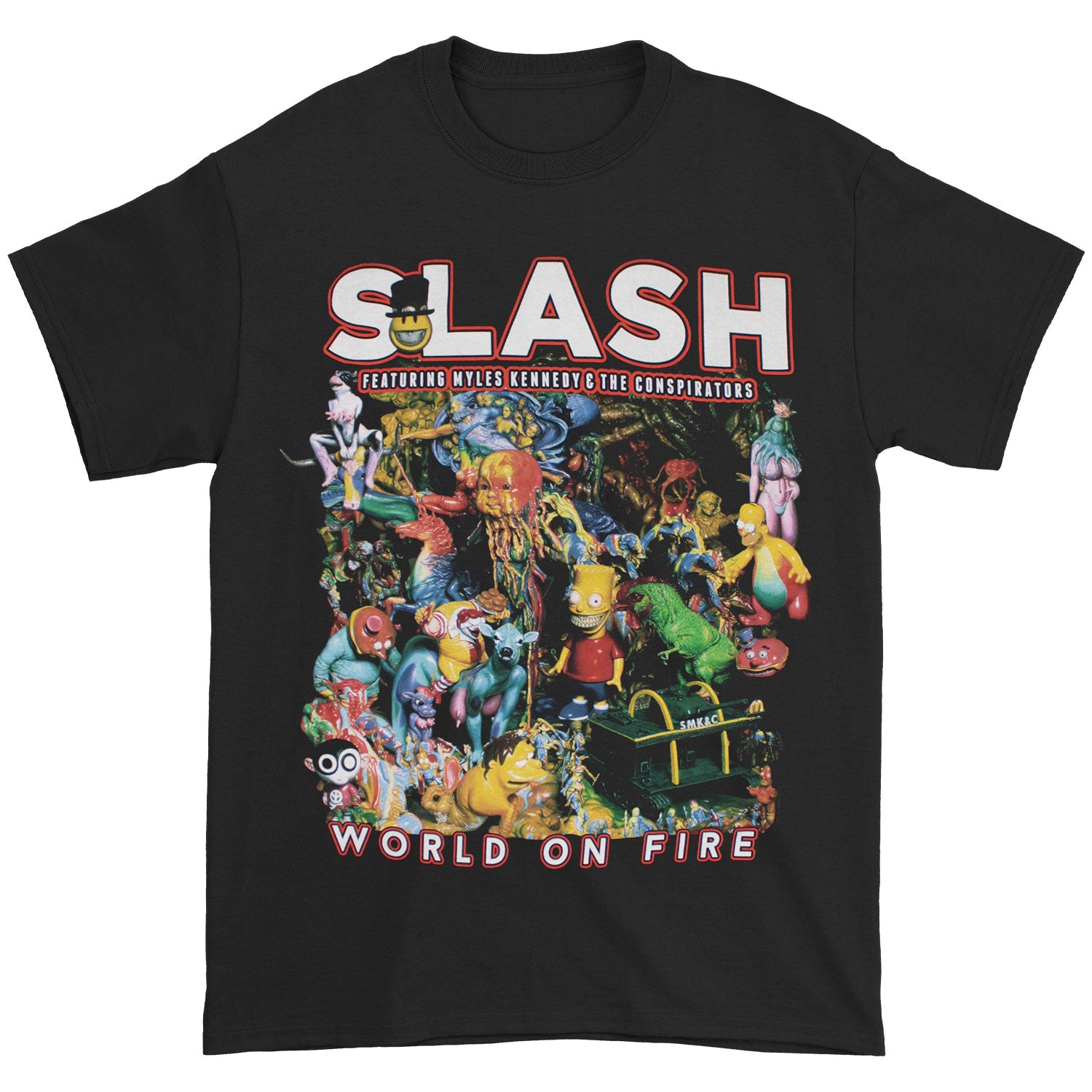Slash World On Fire World Tour 2014 Hampton Beach,NH - Glasgow, UK Slim Fit T-shirt