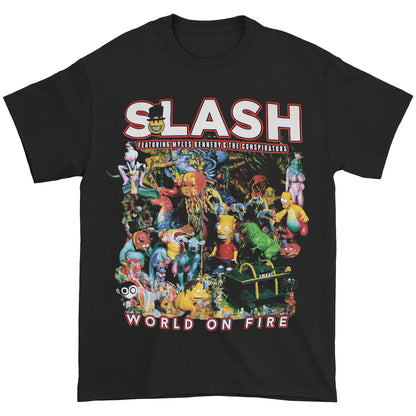 Slash World On Fire World Tour 2014 Hampton Beach,NH - Glasgow, UK Slim Fit T-shirt