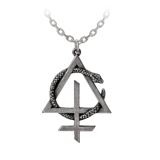 Opvs Contra Natvram Snake Symbol Pendant Necklace