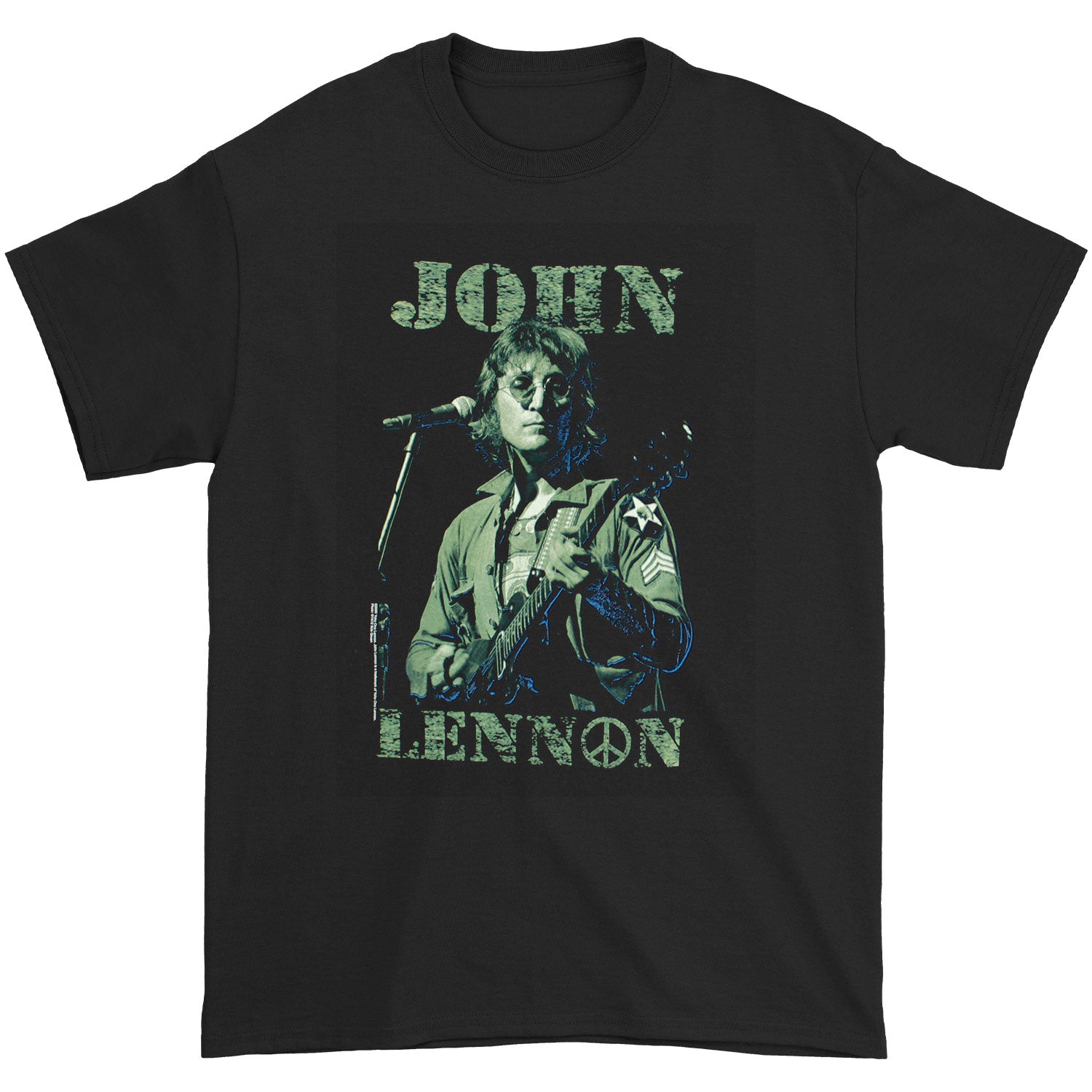 Green Tone Playing Guitar Photo & Logo T-shirt