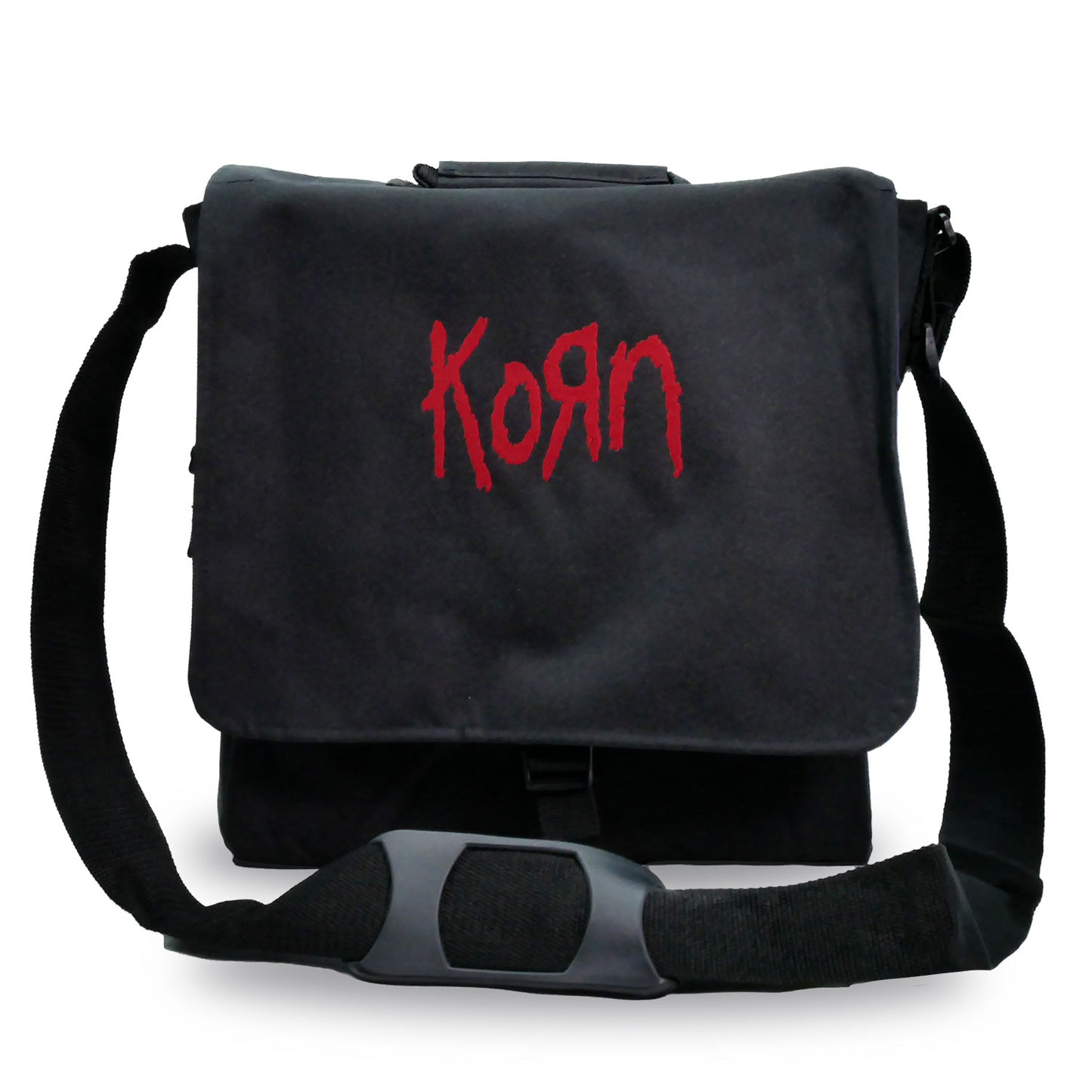Korn Embroidered Red Logo Messenger Bag