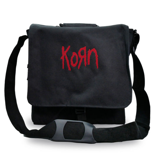 Korn Embroidered Red Logo Messenger Bag