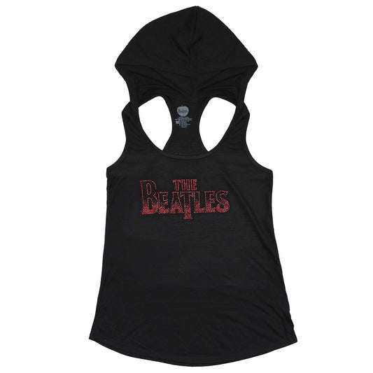 Red Rhinestones Drop T Logo Hoodie Tank Womens Tank