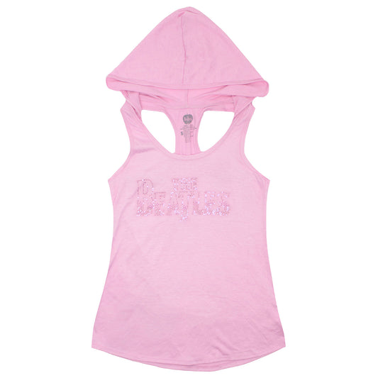 Pink Rhinestones Drop T Logo Hoodie Tank Womens Tank