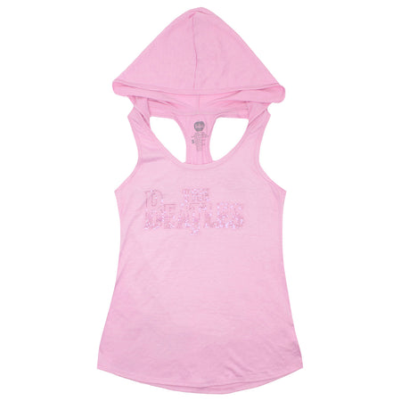 Pink Rhinestones Drop T Logo Hoodie Tank Womens Tank